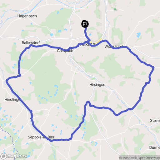 Aspach : carte du parcours de randonnée - France