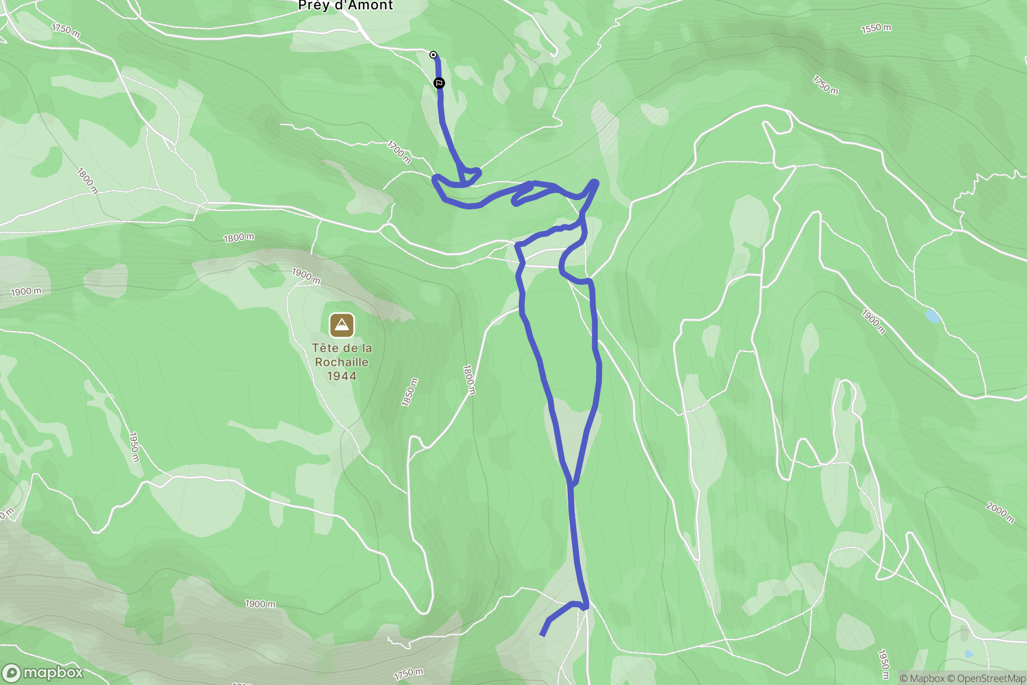 Puy-Saint-Vincent : carte du parcours de randonnée - France