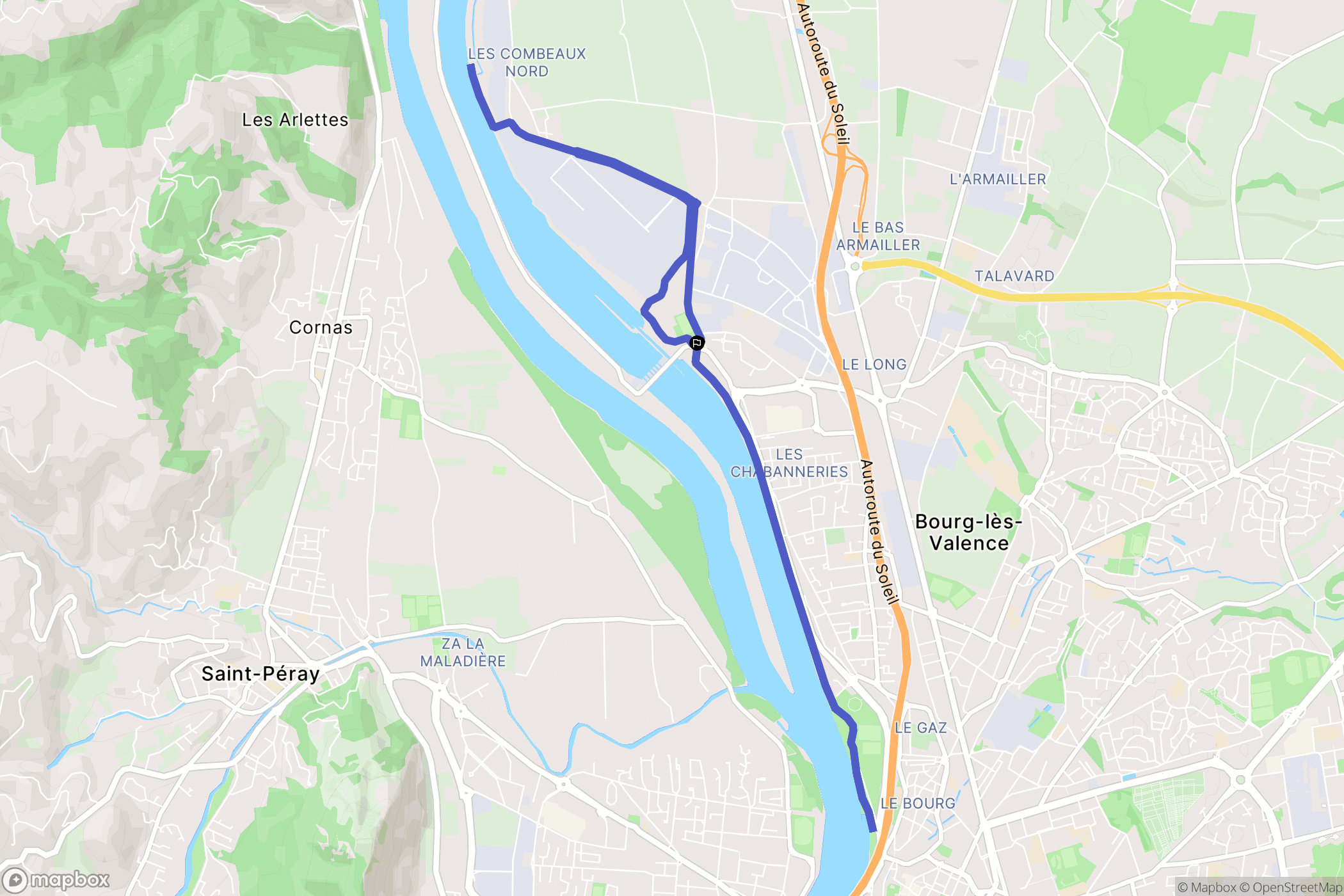 Bourg-lès-Valence : carte du parcours de randonnée - France