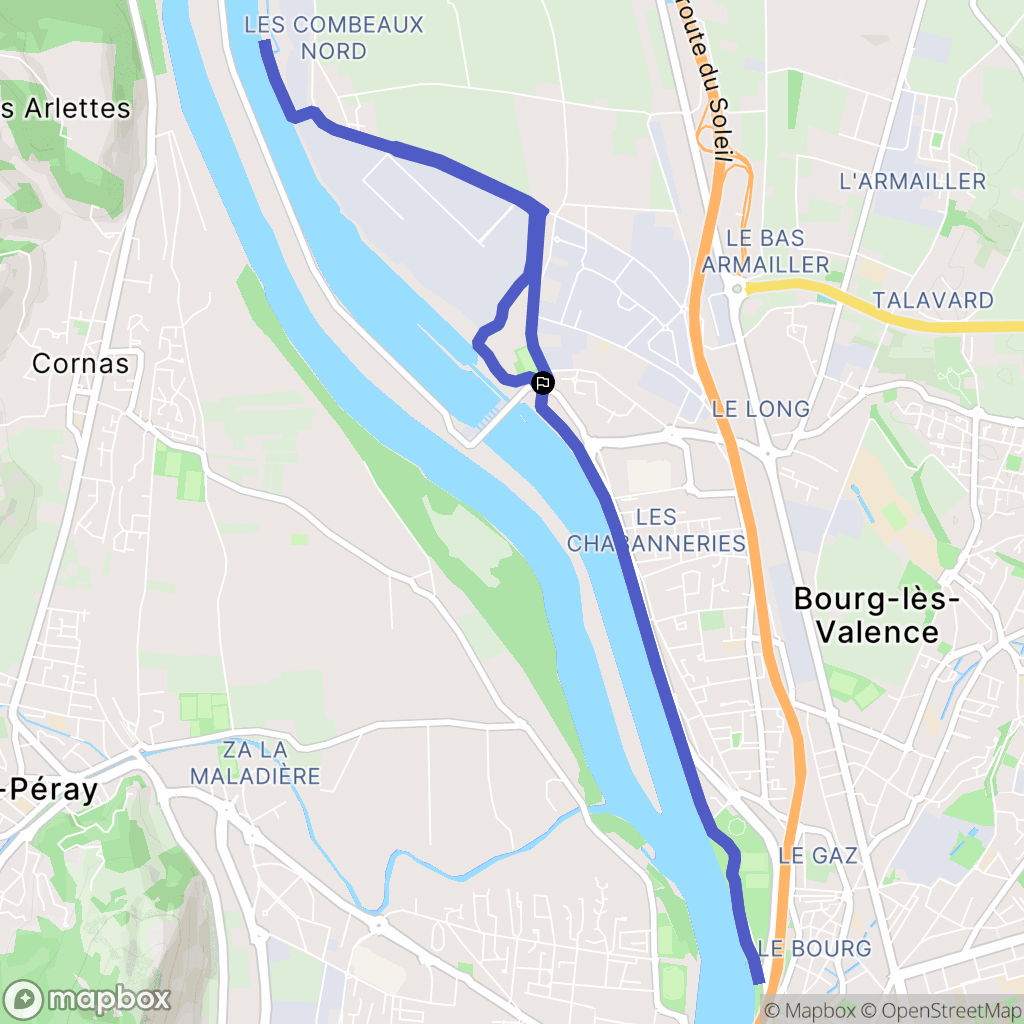 Bourg-lès-Valence : carte du parcours de randonnée - France
