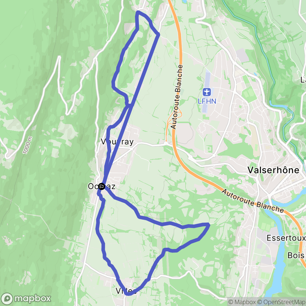 Valserhône : carte du parcours de randonnée - France