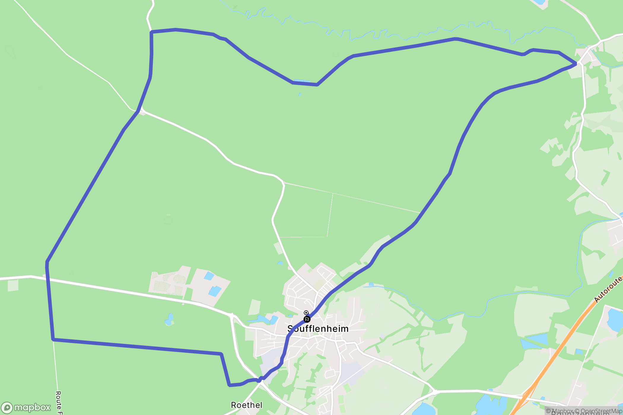 Soufflenheim : carte du parcours de randonnée - France