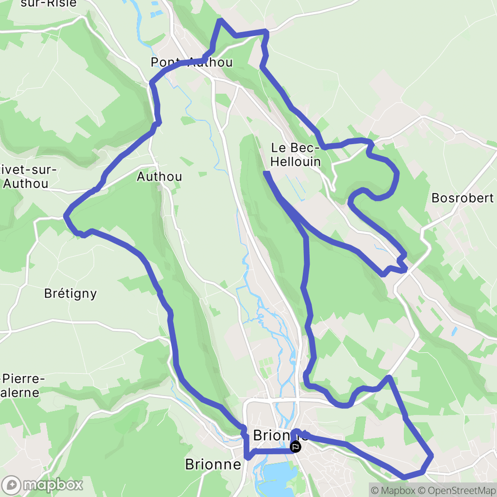Brionne : carte du parcours de randonnée - France