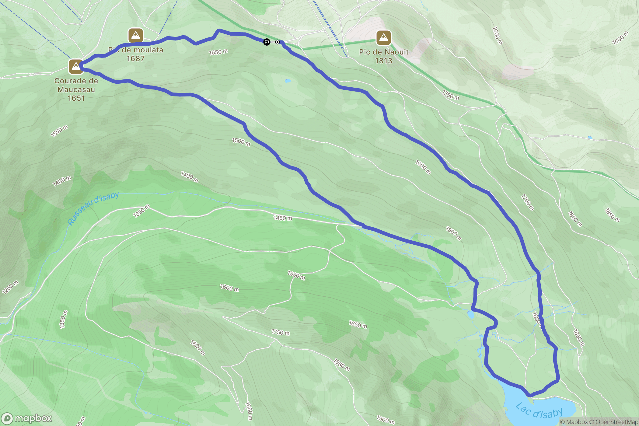 Gazost : carte du parcours de randonnée - France