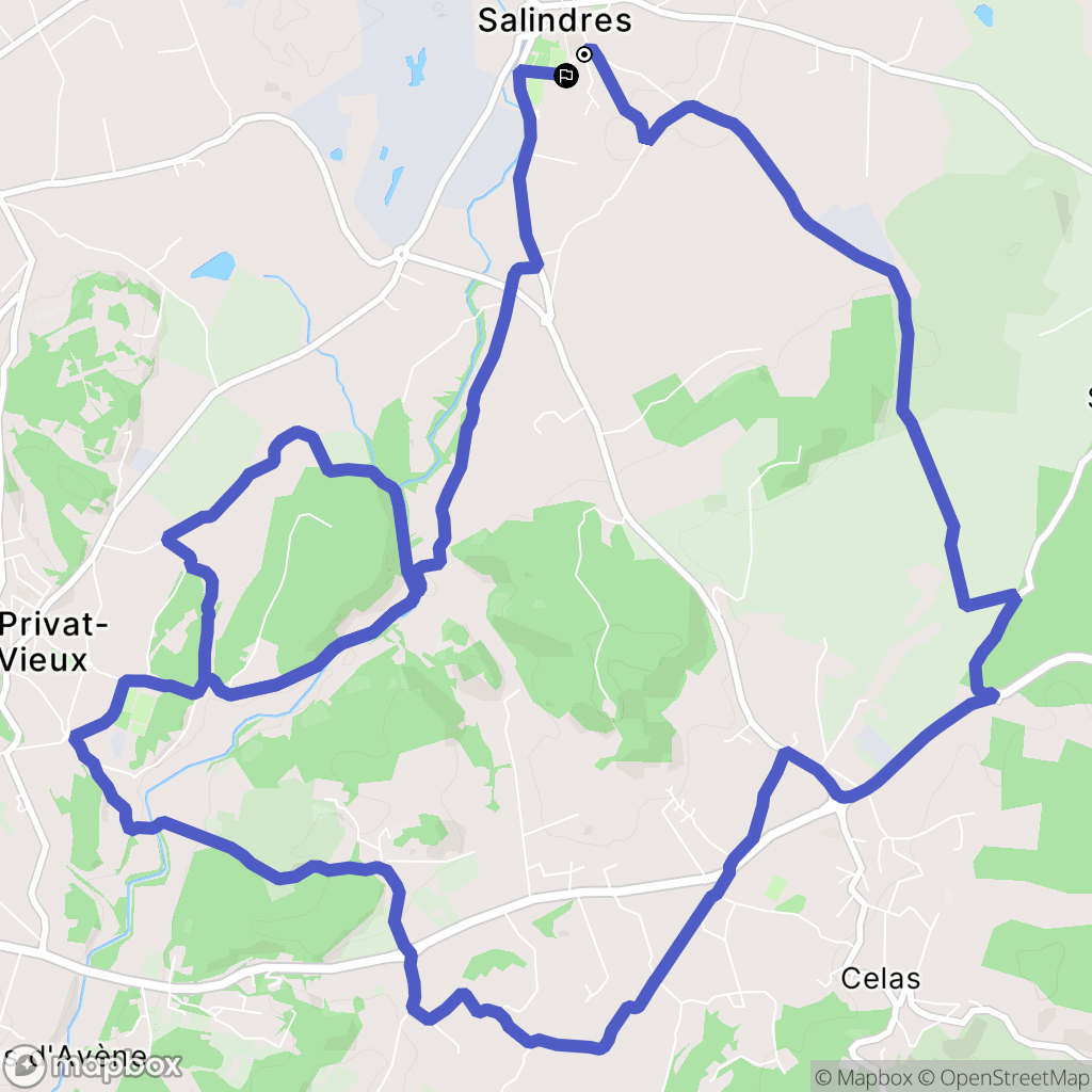 Salindres : carte du parcours de randonnée - France