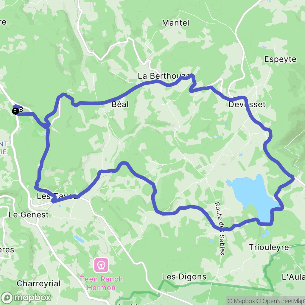 Le Chambon-sur-Lignon : carte du parcours de randonnée - France
