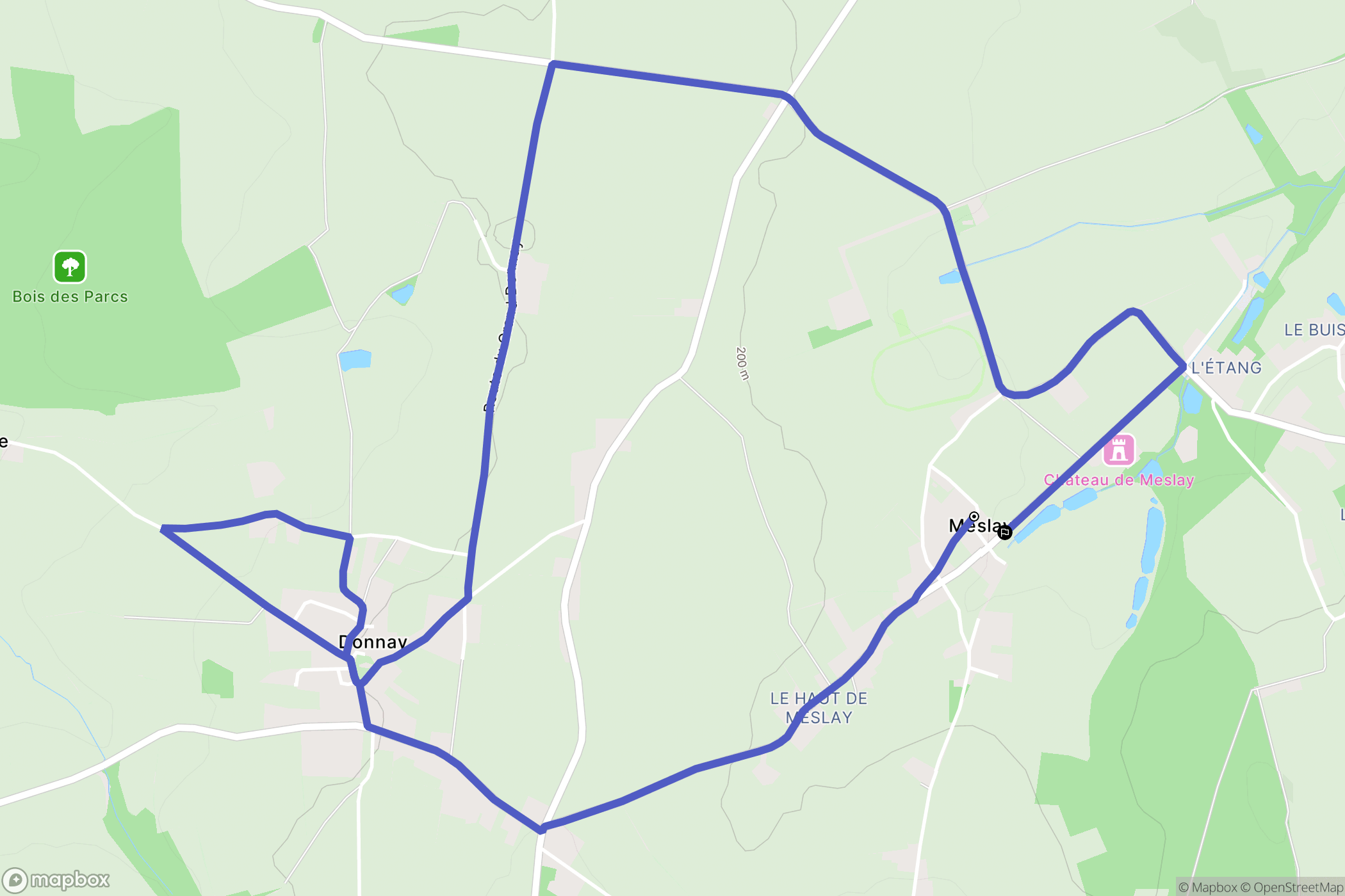 Meslay : carte du parcours de randonnée - France