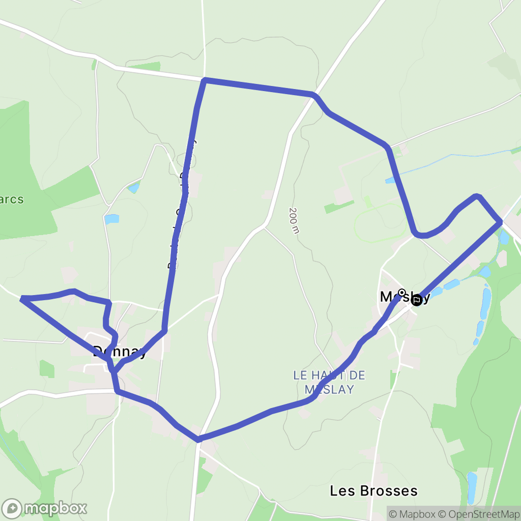 Meslay : carte du parcours de randonnée - France