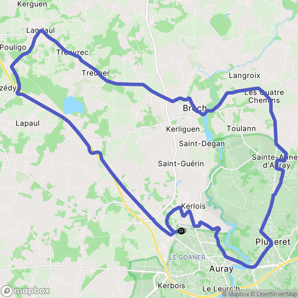 Auray : carte du parcours de randonnée - France