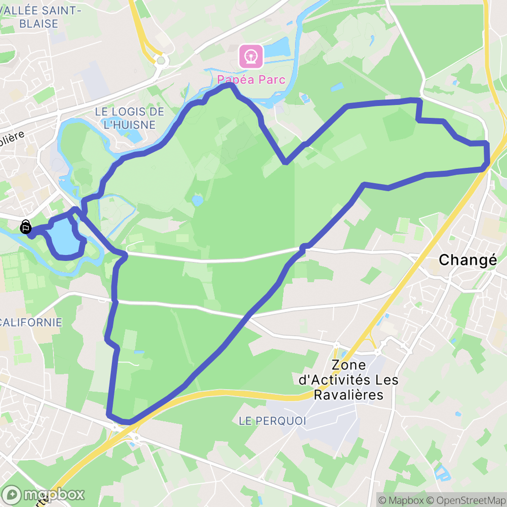 Le Mans : carte du parcours de randonnée - France