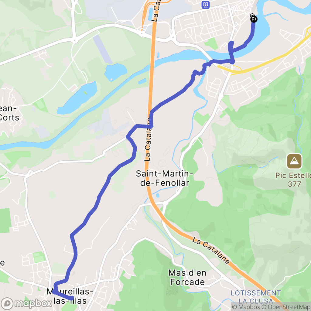 Le Boulou : carte du parcours de randonnée - France