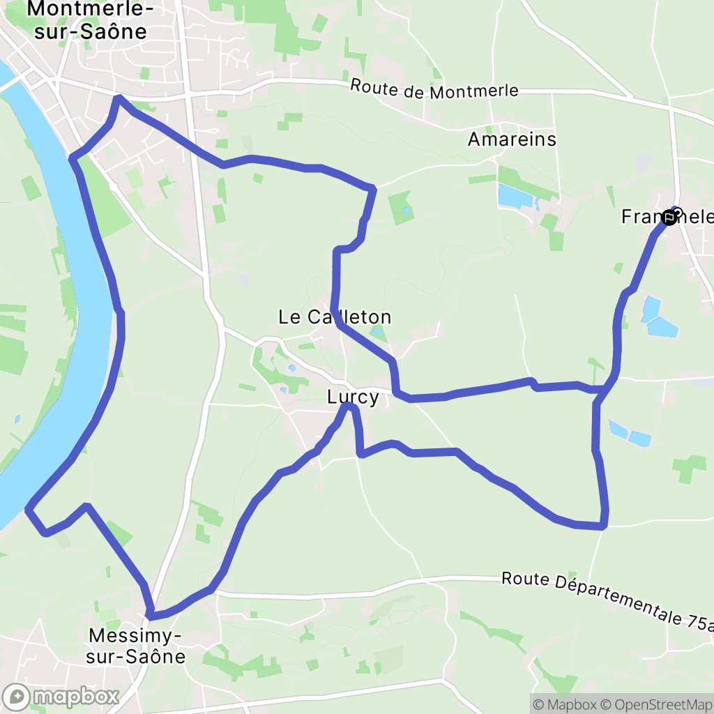 Francheleins : carte du parcours de randonnée - France