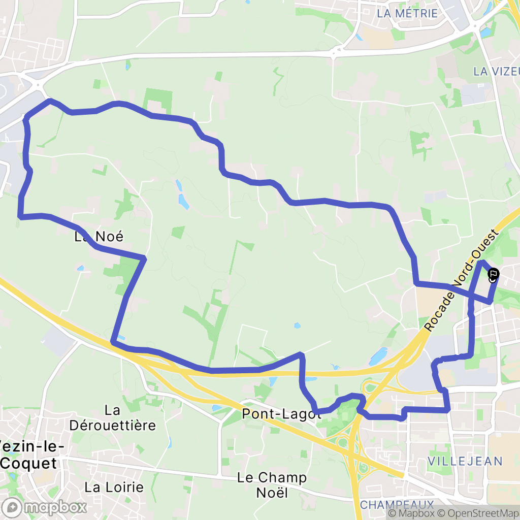 Rennes : carte du parcours de randonnée - France