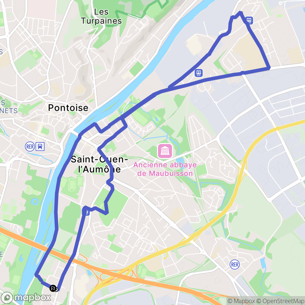 Éragny : carte du parcours de randonnée - France