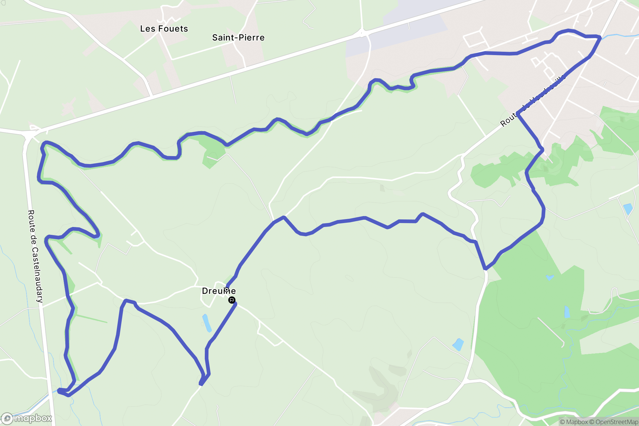 Revel : carte du parcours de randonnée - France