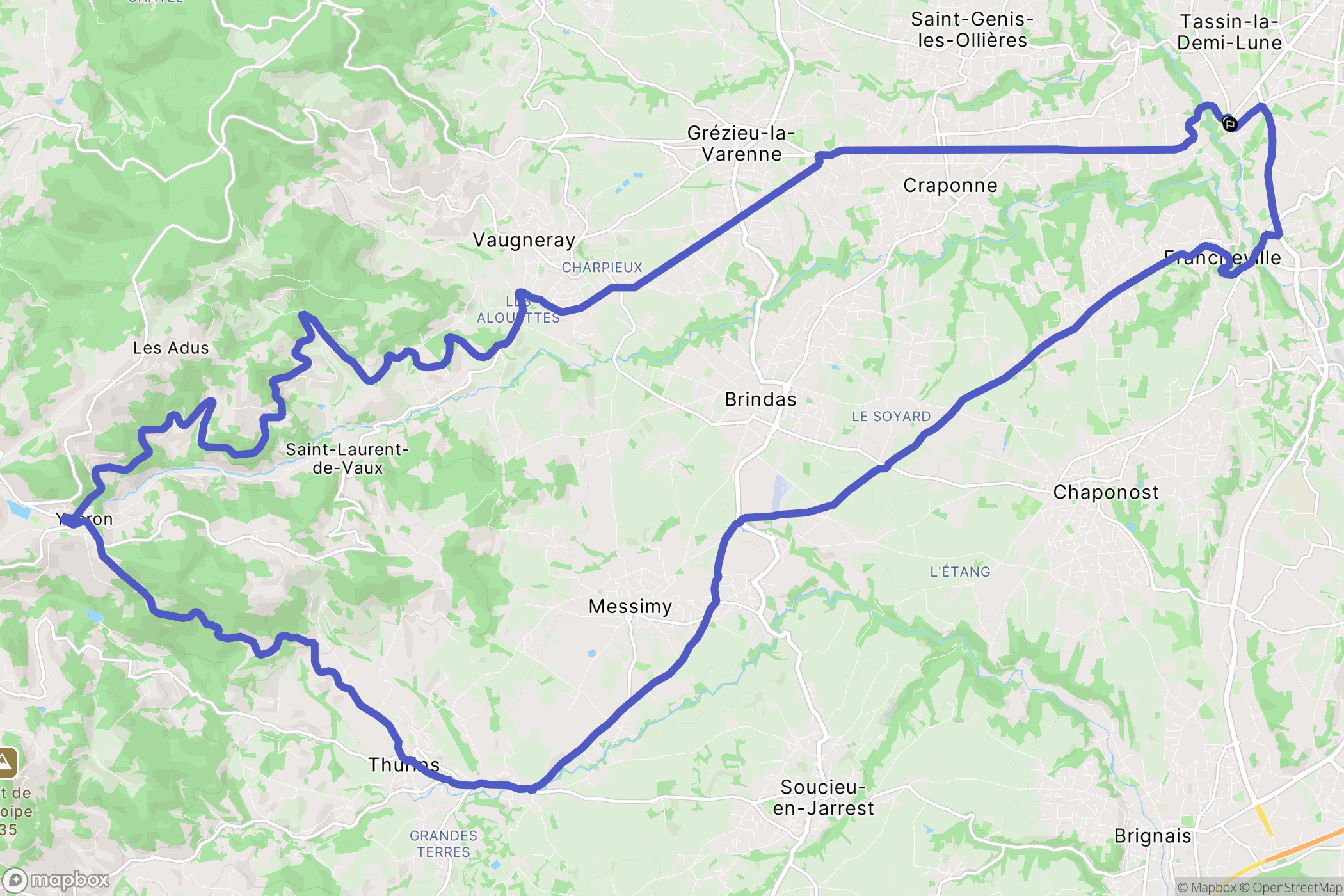 Francheville : carte du parcours de randonnée - France