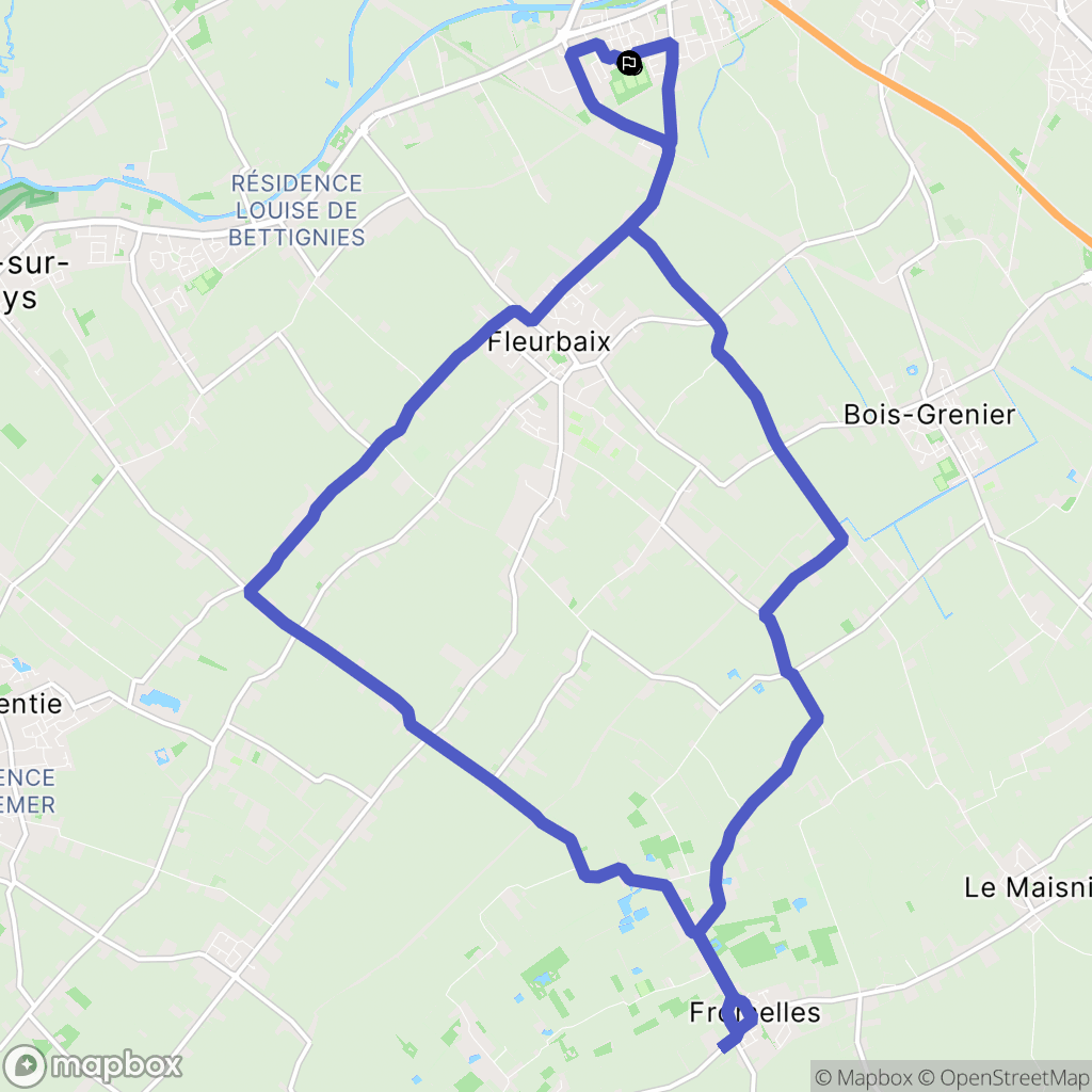 Erquinghem-Lys : carte du parcours de randonnée - France