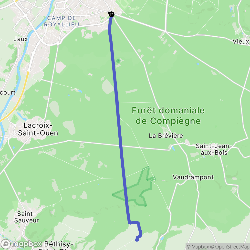 Compiègne : carte du parcours de randonnée - France