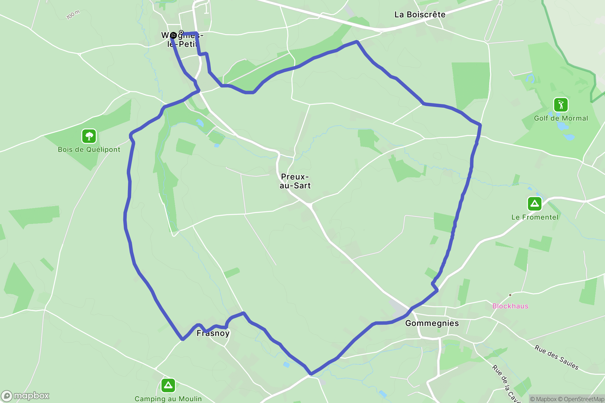 Wargnies-le-Petit : carte du parcours de randonnée - France