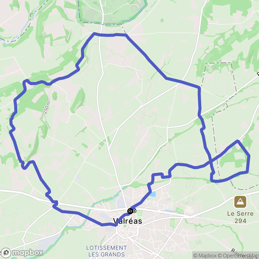Valréas : carte du parcours de randonnée - France