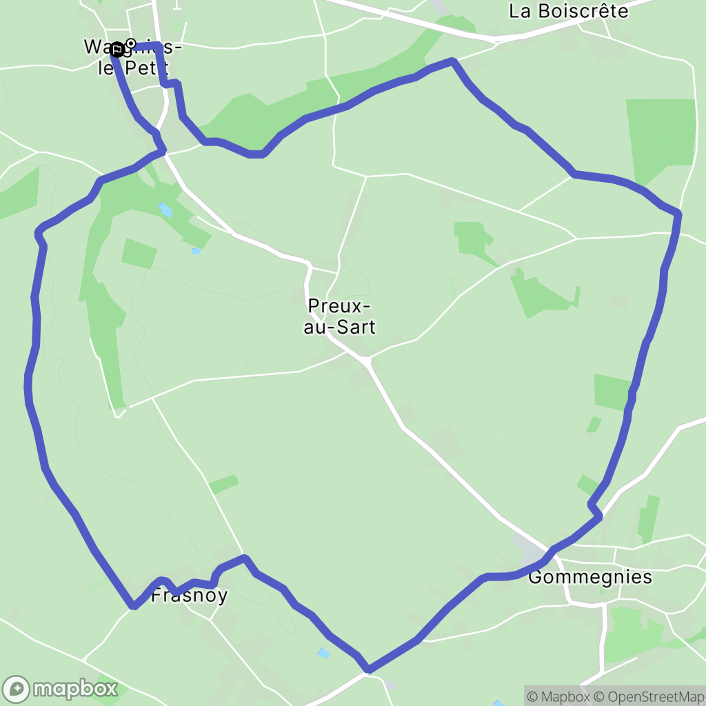 Wargnies-le-Petit : carte du parcours de randonnée - France