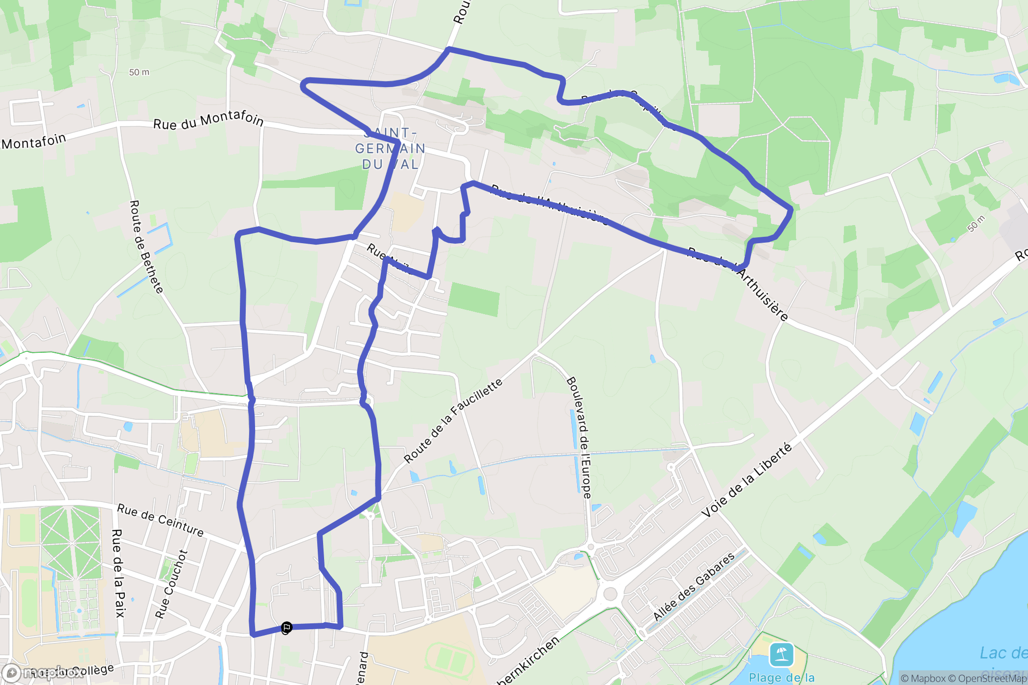 La Flèche : carte du parcours de randonnée - France