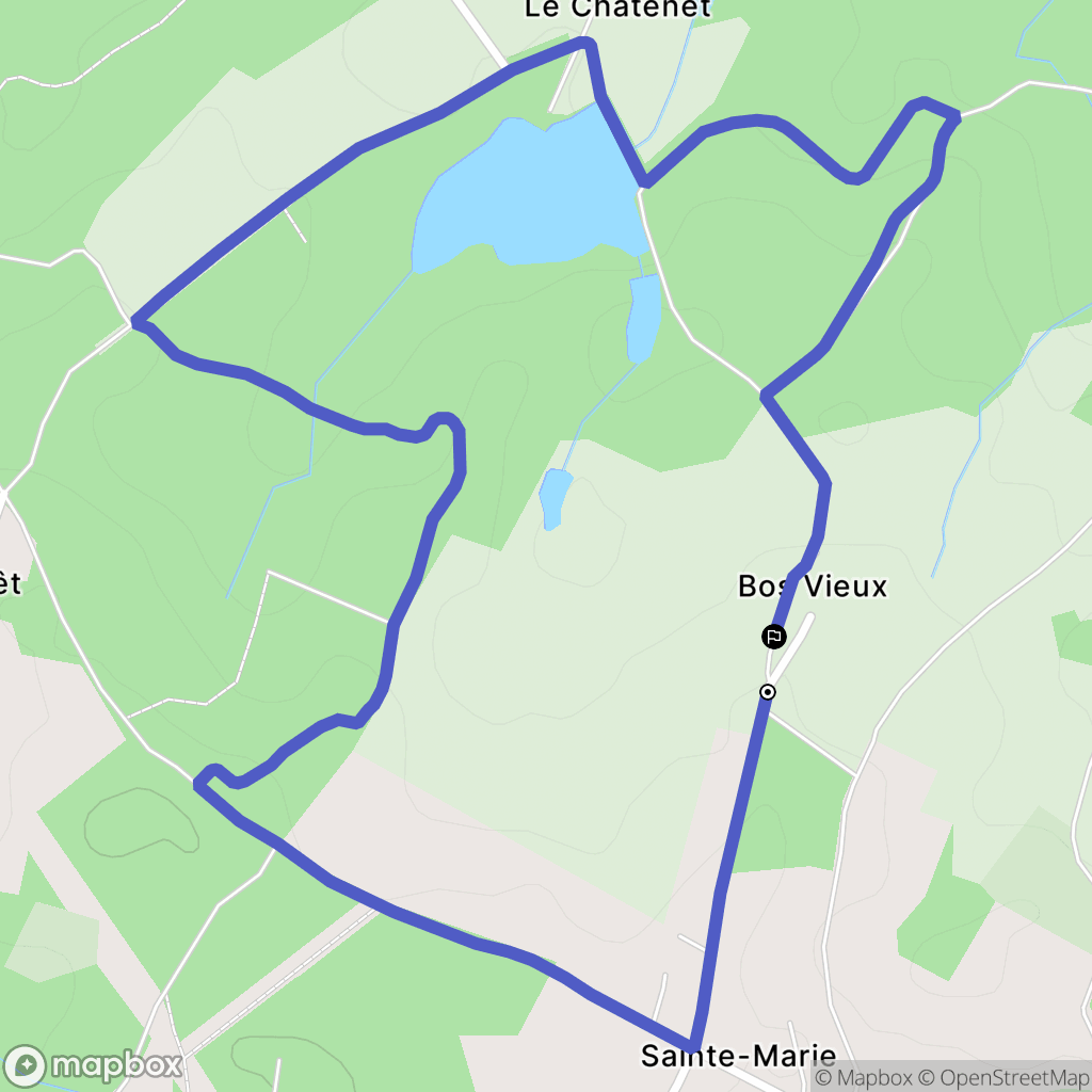 Boisseuil : carte du parcours de randonnée - France