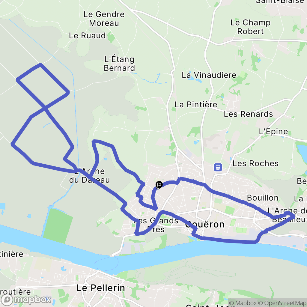 Couëron : carte du parcours de randonnée - France
