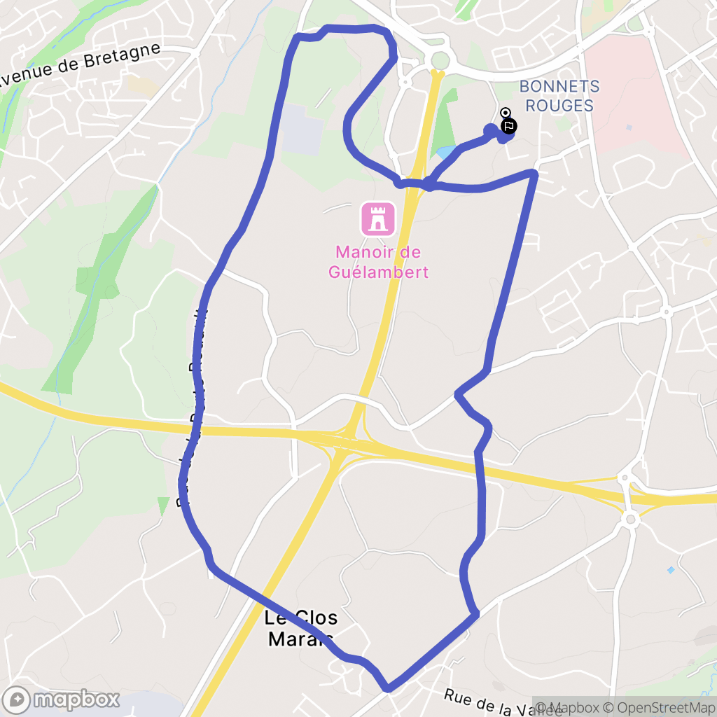 Trégueux : carte du parcours de randonnée - France