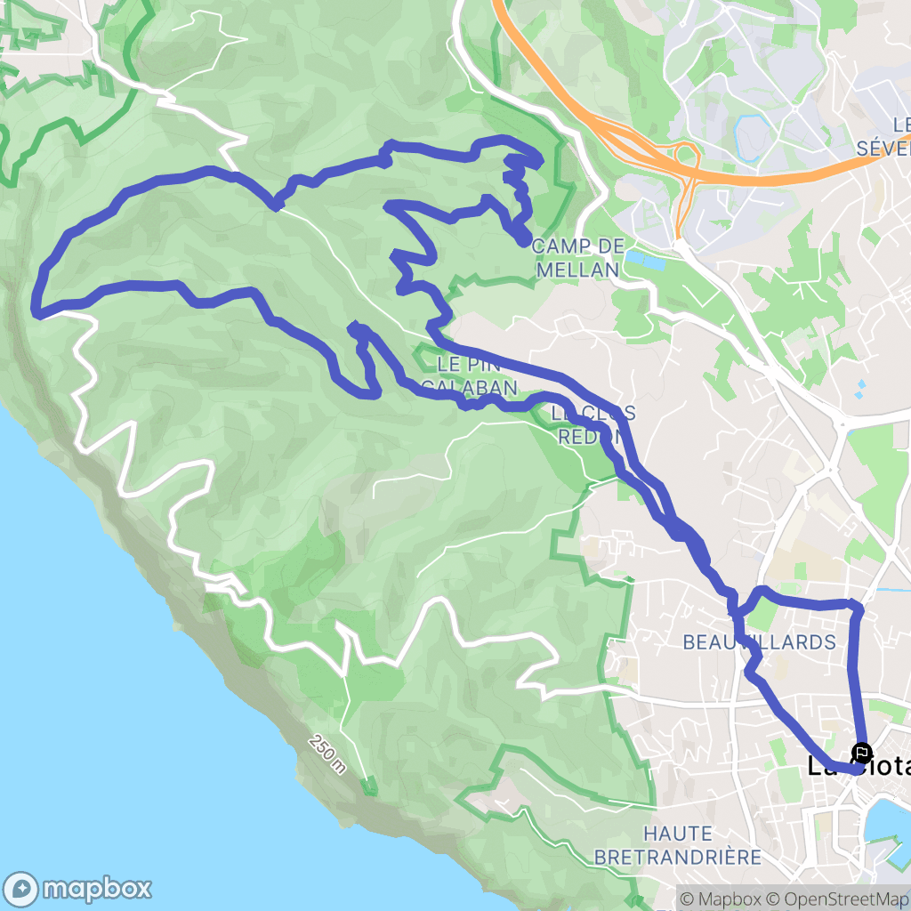 La Ciotat : carte du parcours de randonnée - France