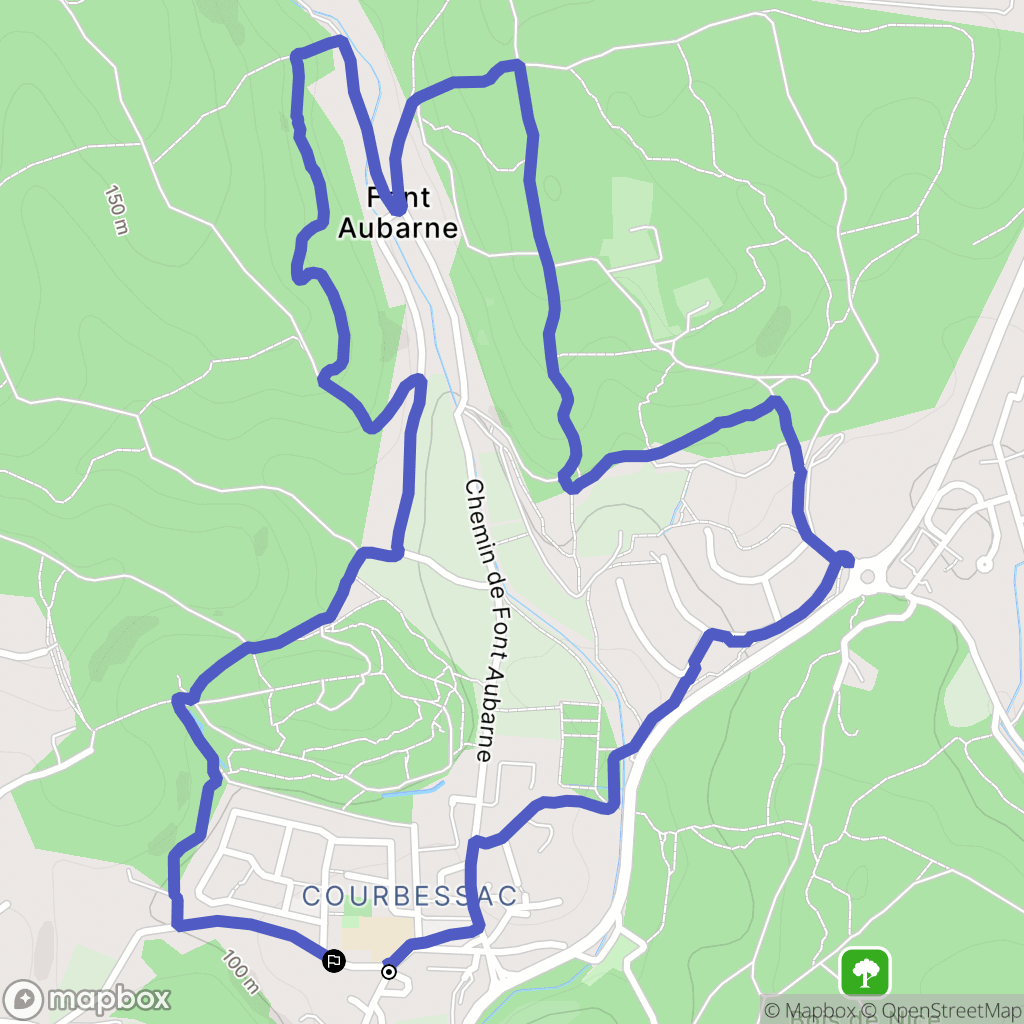 Nîmes : carte du parcours de randonnée - France