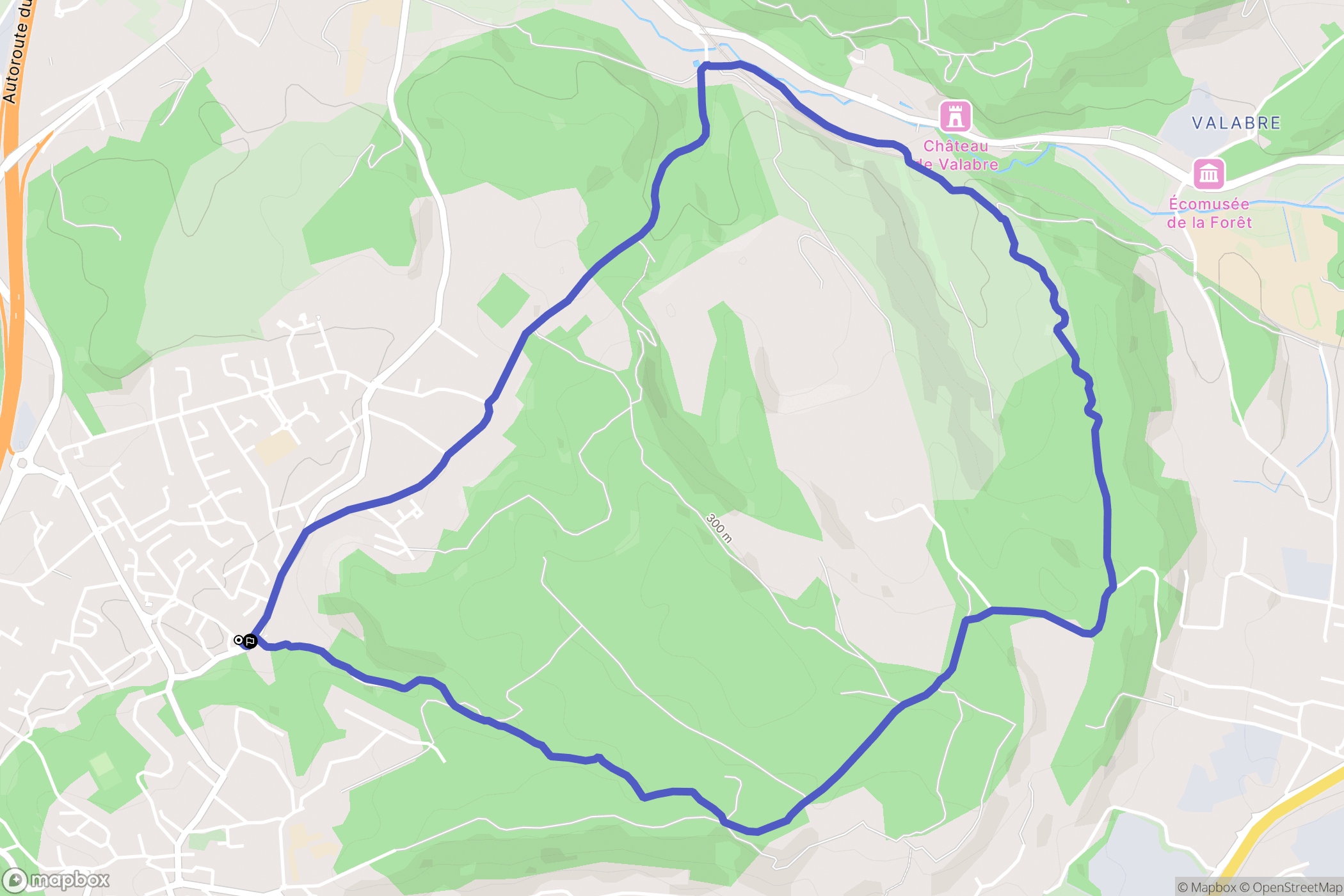Bouc-Bel-Air : carte du parcours de randonnée - France