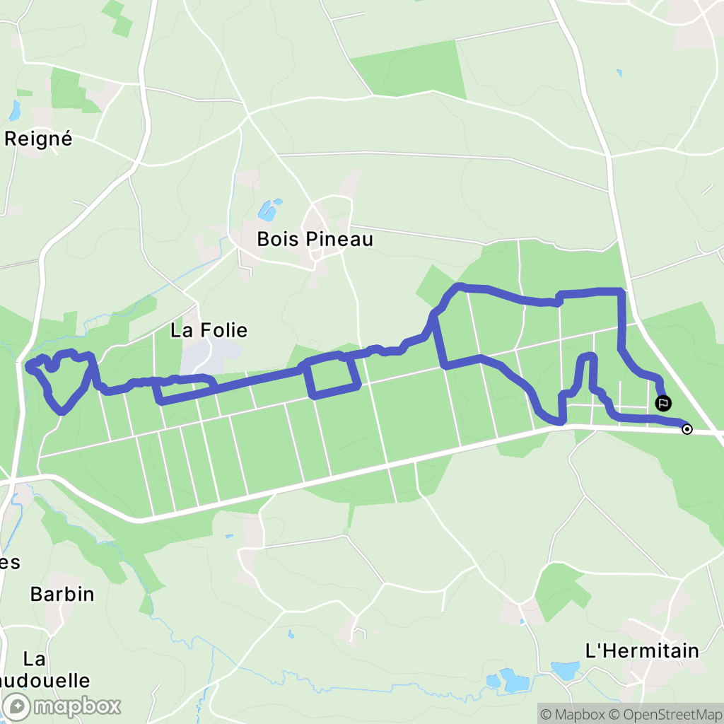 Souvigne : carte du parcours de randonnée - France