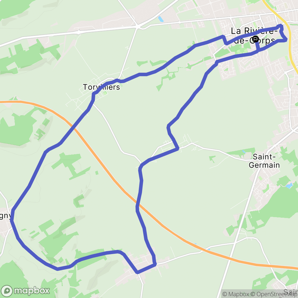 La Rivière-de-Corps : carte du parcours de randonnée - France