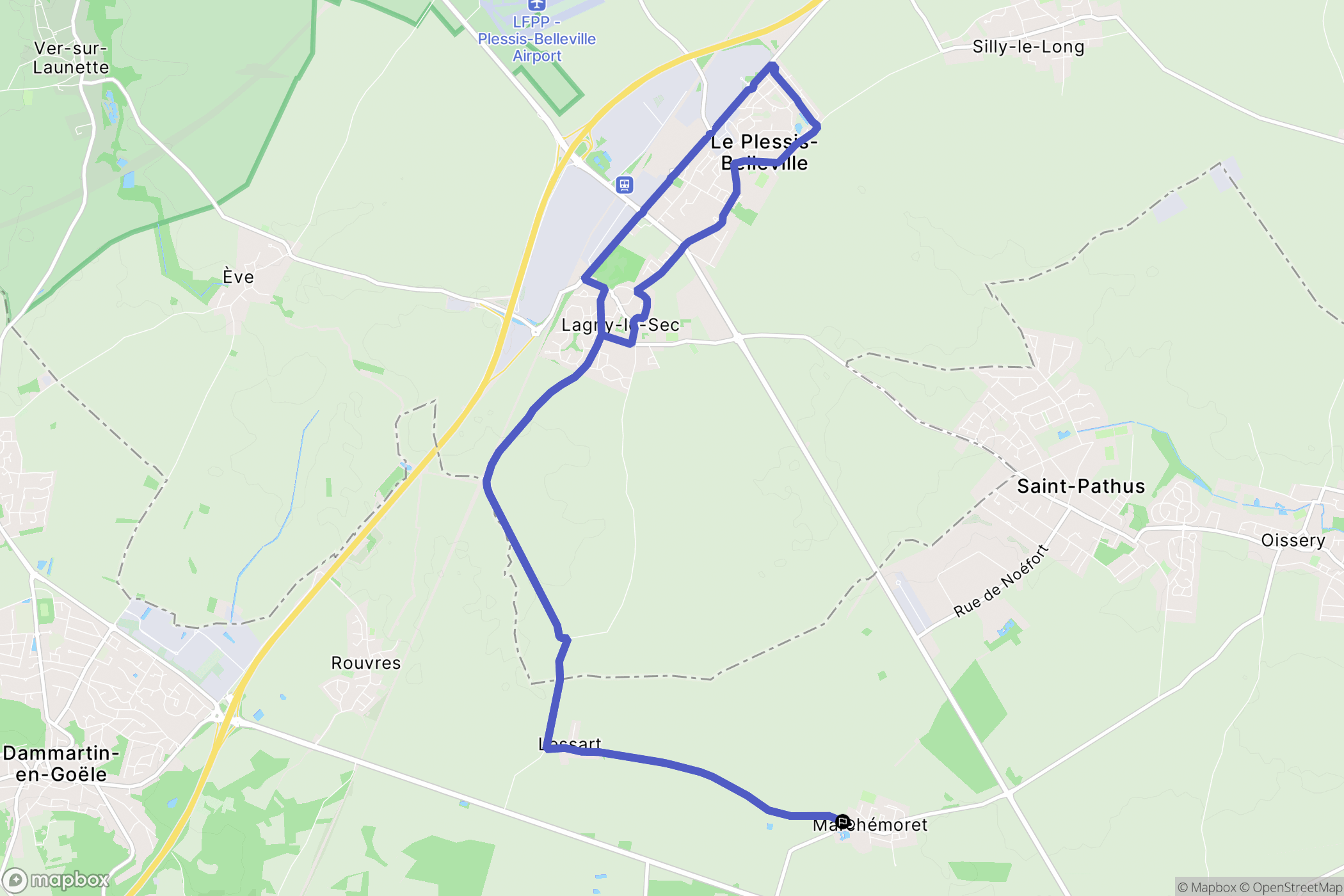 Marchémoret : carte du parcours de randonnée - France
