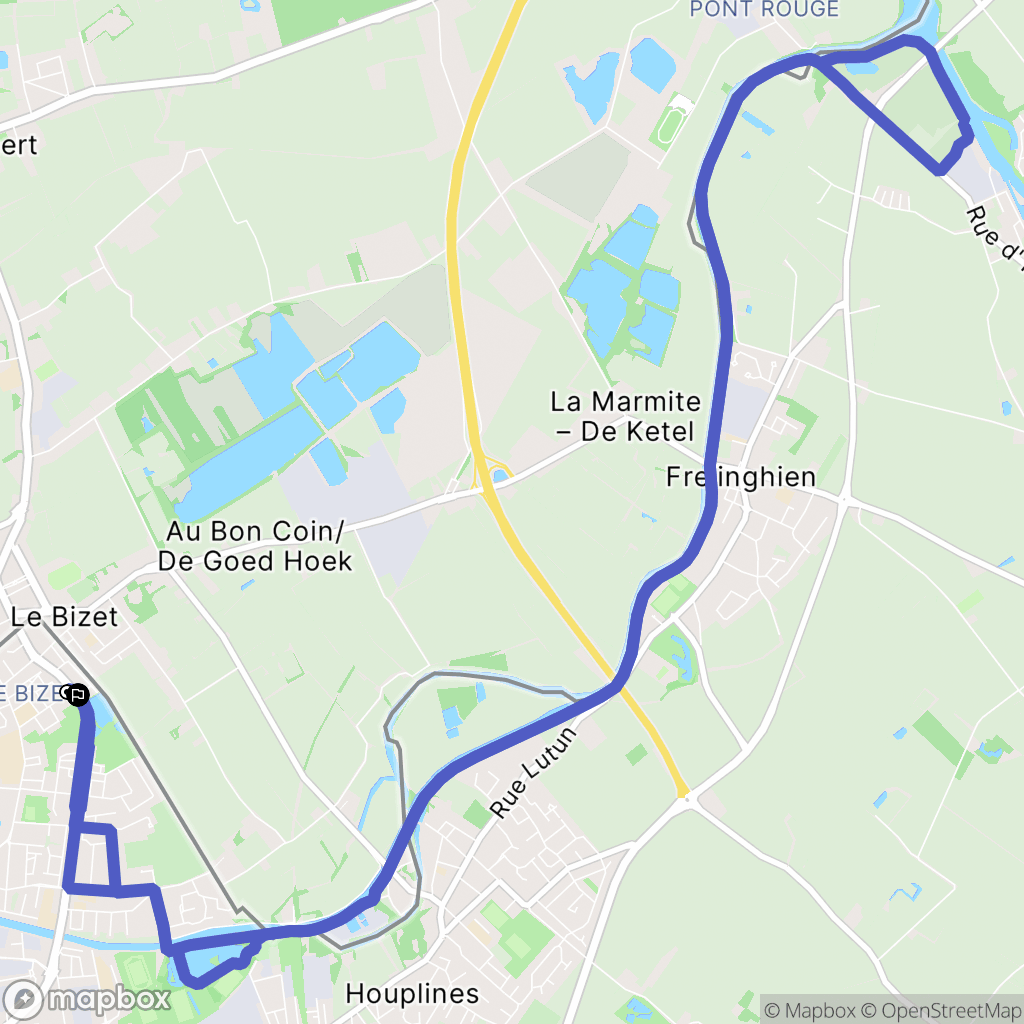 Armentières : carte du parcours de randonnée - France
