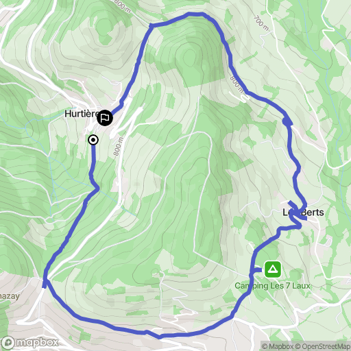 Hurtières : carte du parcours de randonnée - France