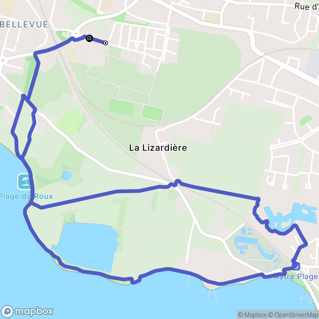 La Rochelle : carte du parcours de randonnée - France