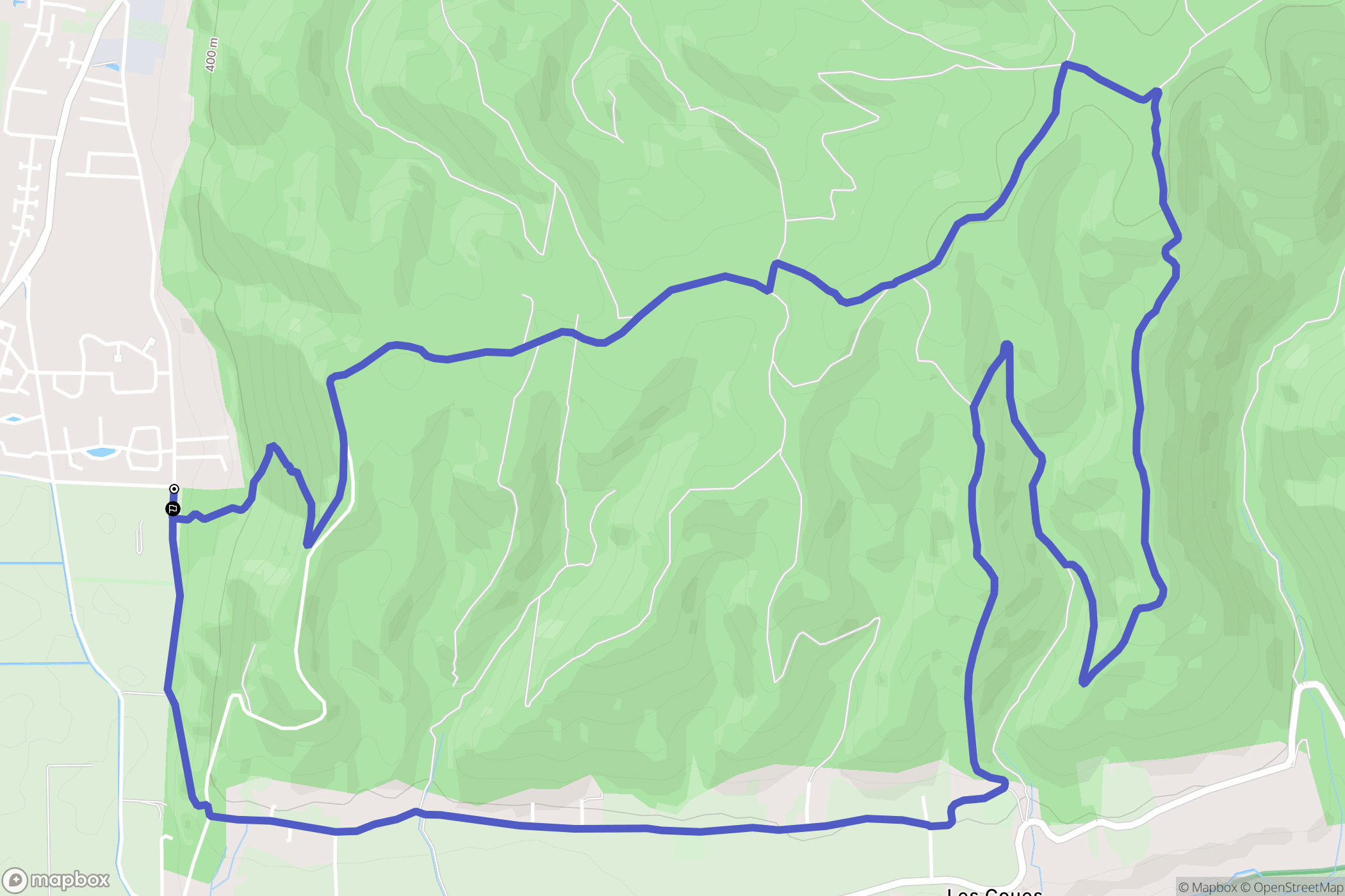 Oraison : carte du parcours de randonnée - France