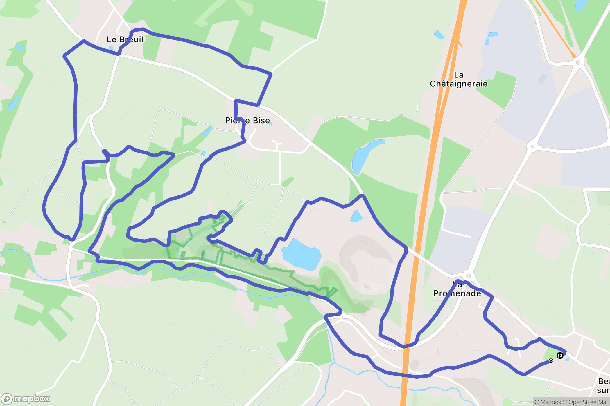Beaulieu-sur-Layon : carte du parcours de randonnée - France