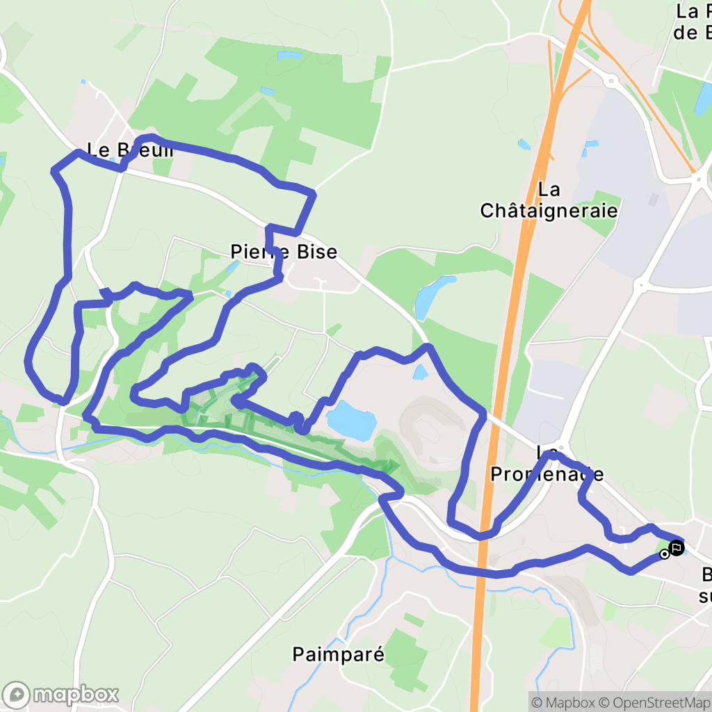 Beaulieu-sur-Layon : carte du parcours de randonnée - France