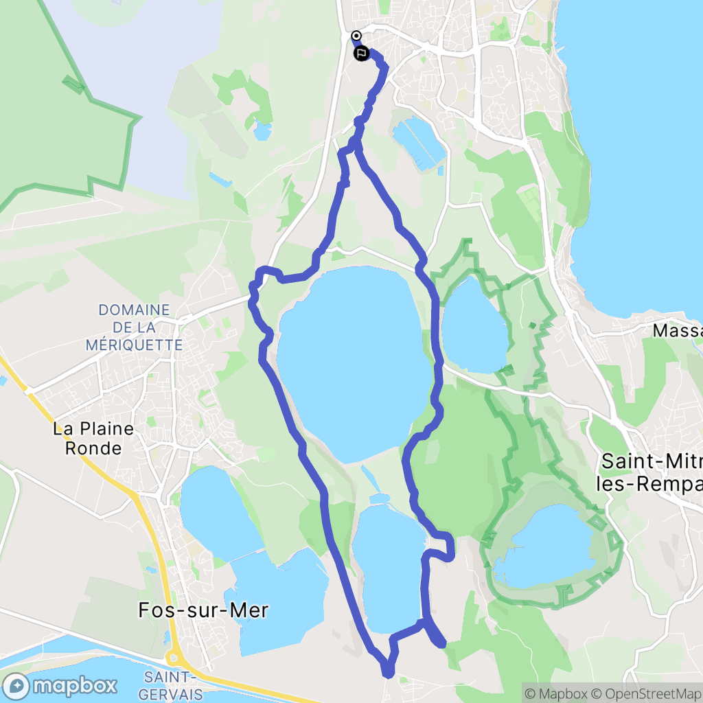 Istres : carte du parcours de randonnée - France