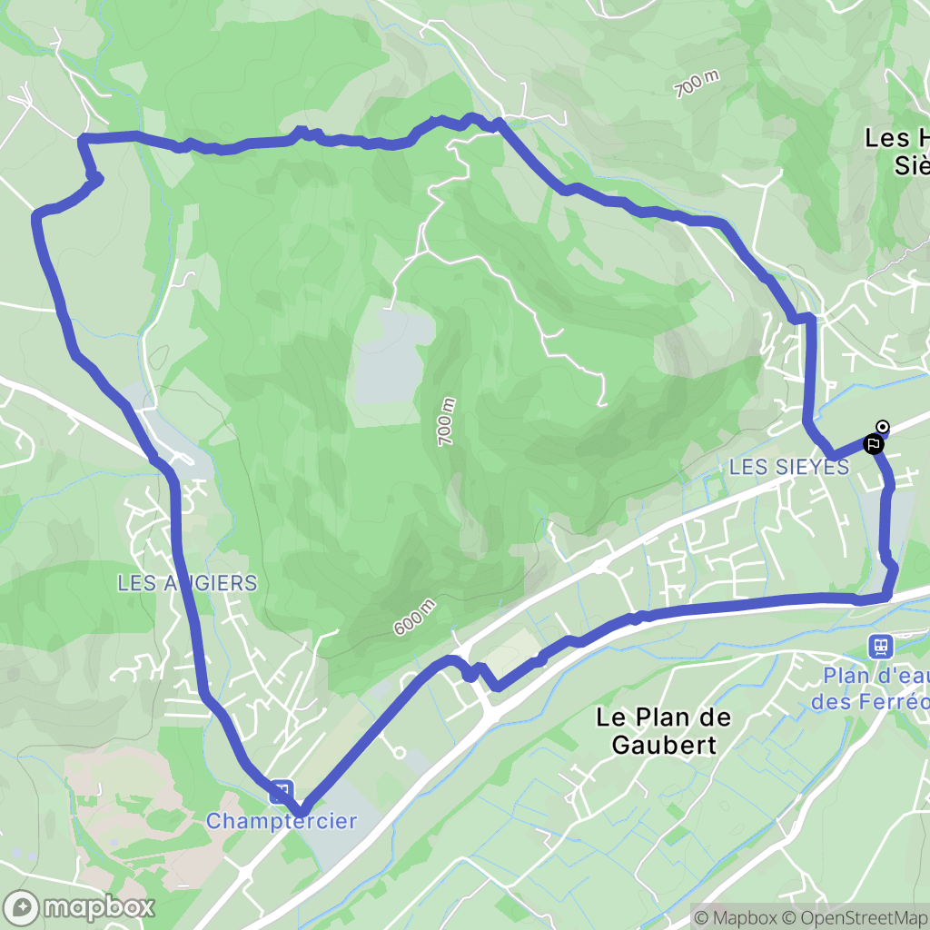 Digne-les-Bains : carte du parcours de randonnée - France