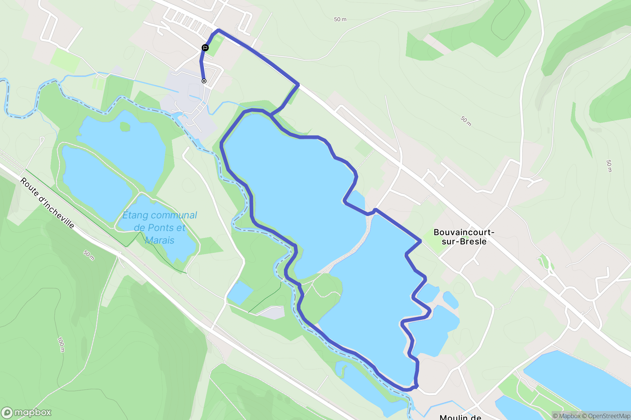 Oust-Marest : carte du parcours de randonnée - France