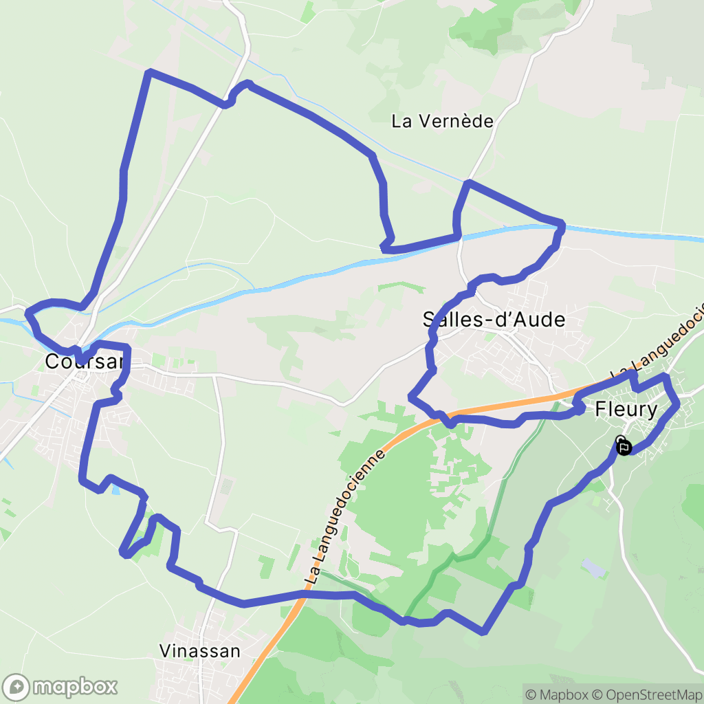 Fleury : carte du parcours de randonnée - France