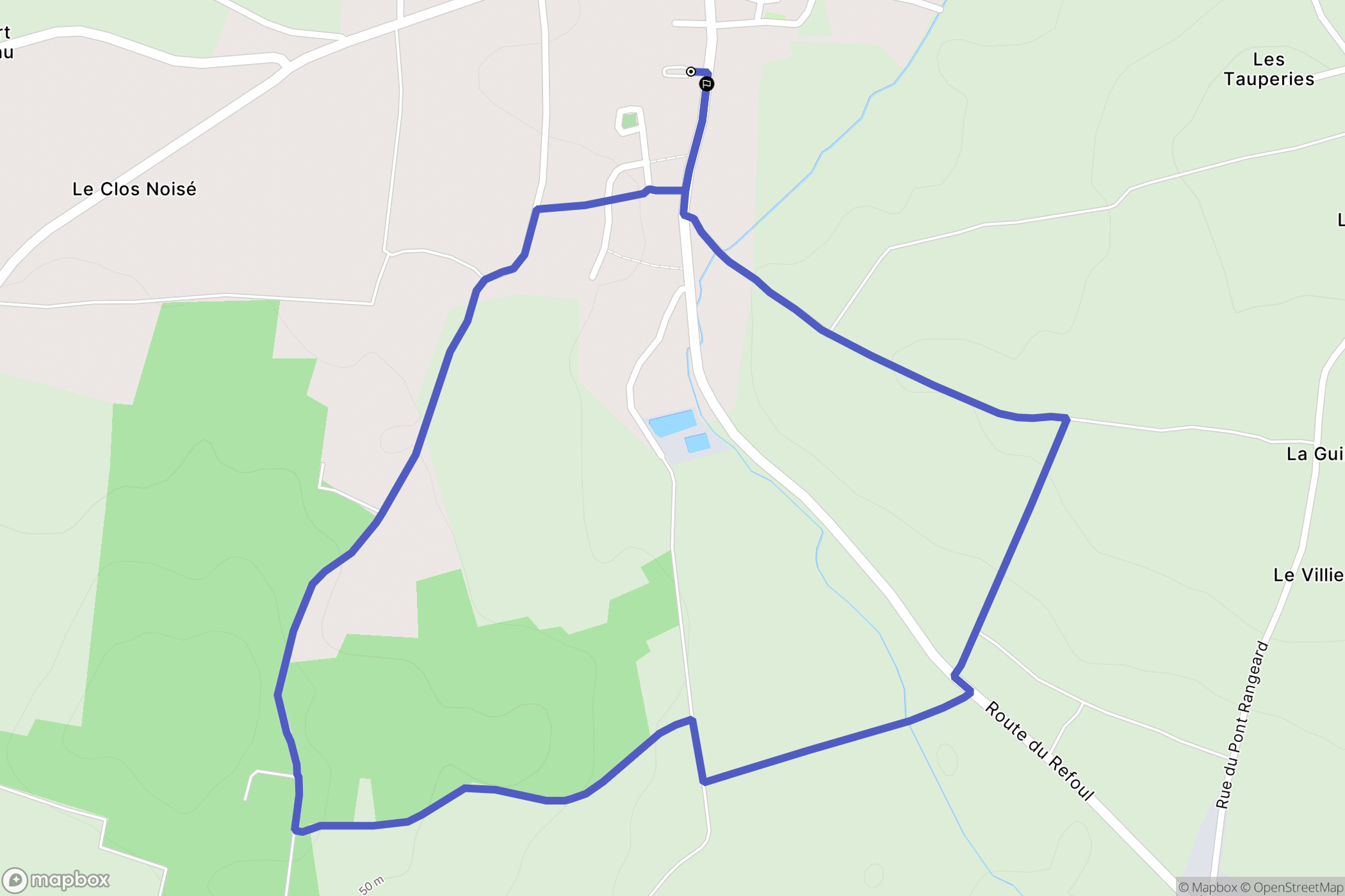 Loire-Authion : carte du parcours de randonnée - France