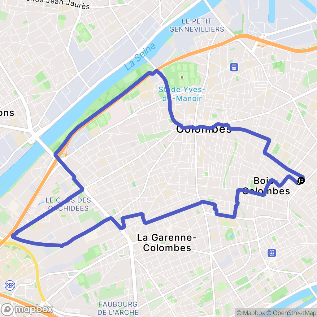 Bois-Colombes : carte du parcours de randonnée - France