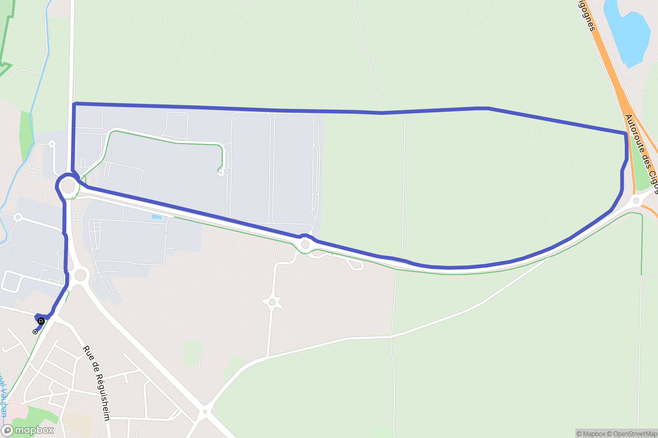 Ensisheim : carte du parcours de randonnée - France
