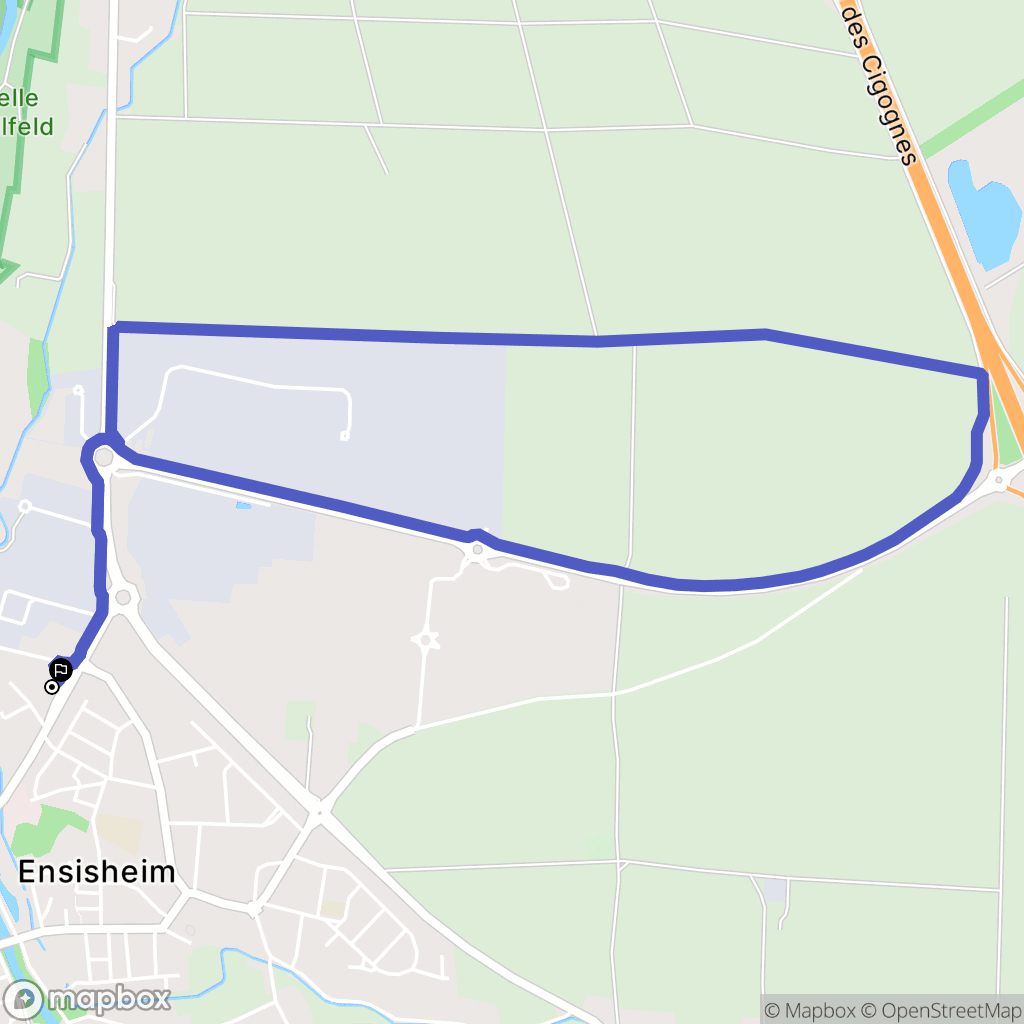 Ensisheim : carte du parcours de randonnée - France