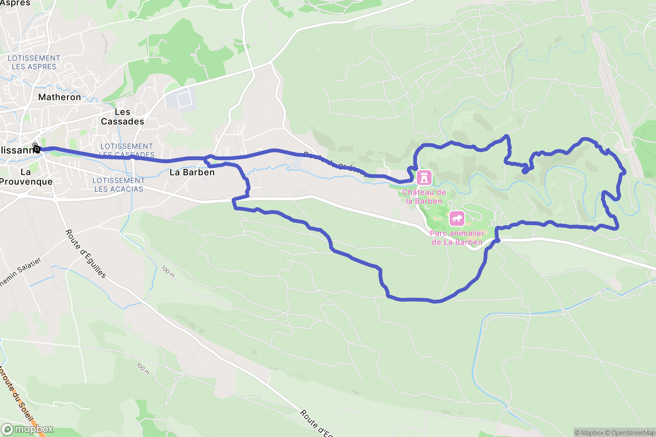 Pélissanne : carte du parcours de randonnée - France
